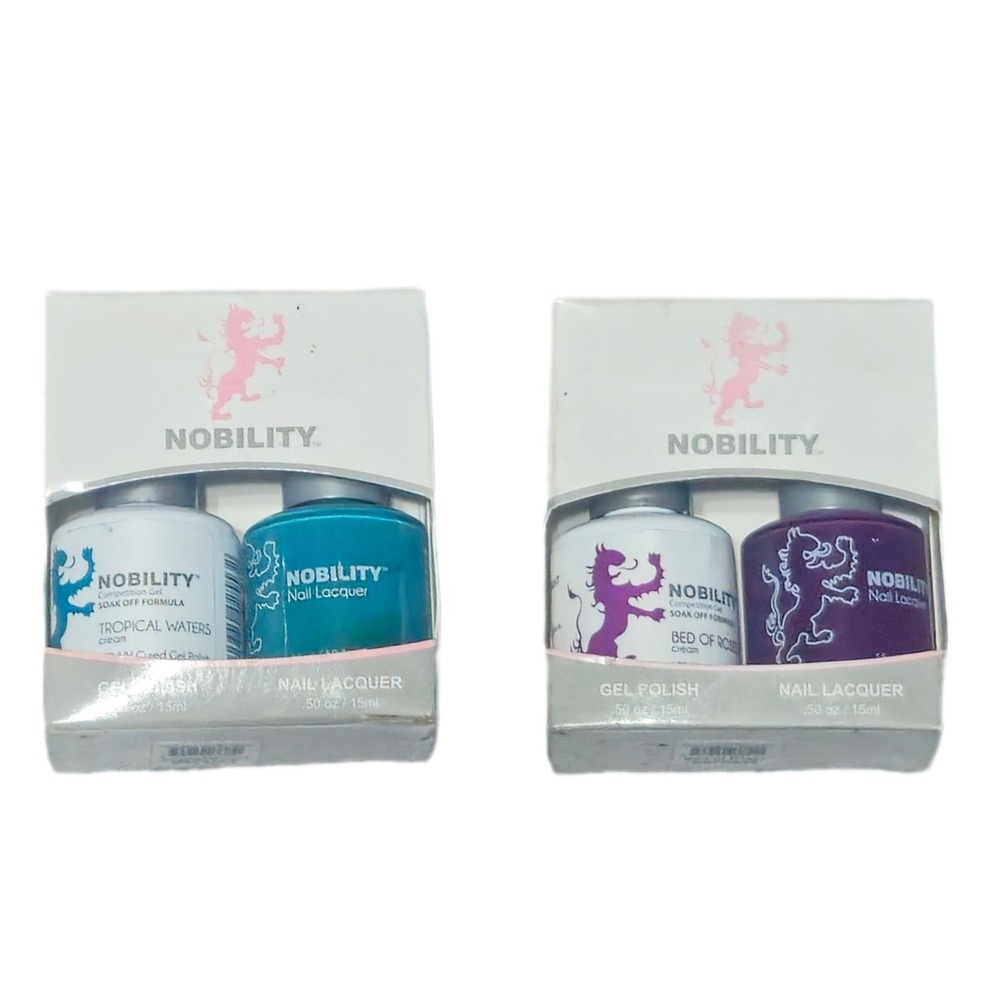 LeChat Nobility Gel Polish Nail Lacquer Duo Tropical Waters Bed of Roses Lot
